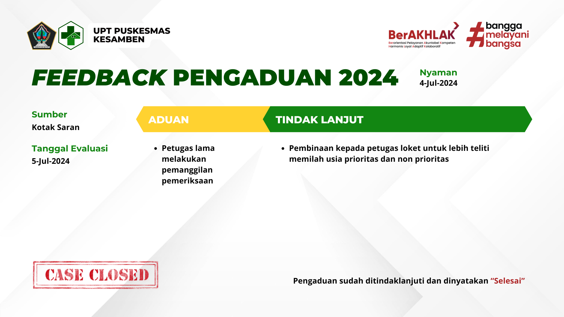 feedback pengaduan 4 jul 24