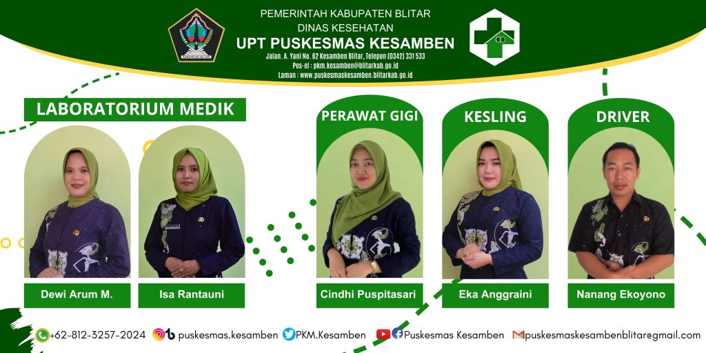 Analis, Sanitarian, Perawat Gigi, dan Driver UPT Puskesmas Kesamben Blitar